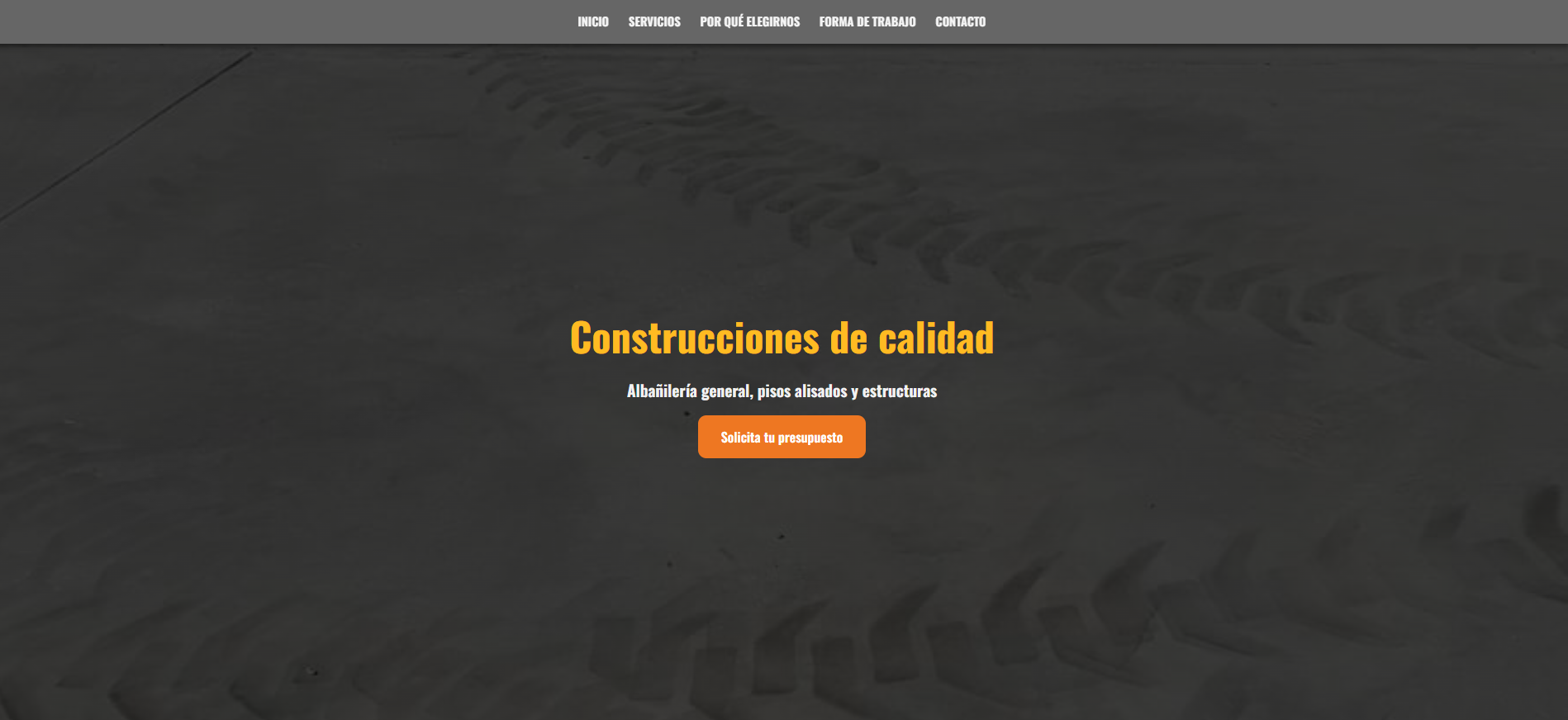 Landing Page de Construcciones Paez